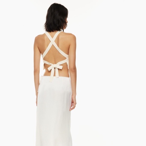 Aritzia Wilfred Cayenne Top crop top sweater backless white size medium - Picture 4 of 8